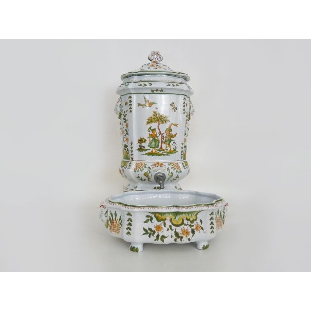 Wall Fountain and Basin in Moustiers Earthenware, 1970s For Sale - Image 11 of 11