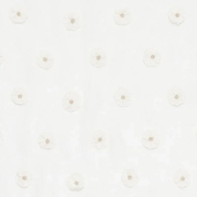 Contemporary Sample - Schumacher Button Flower Sheer Fabric in Ivory For Sale - Image 3 of 3