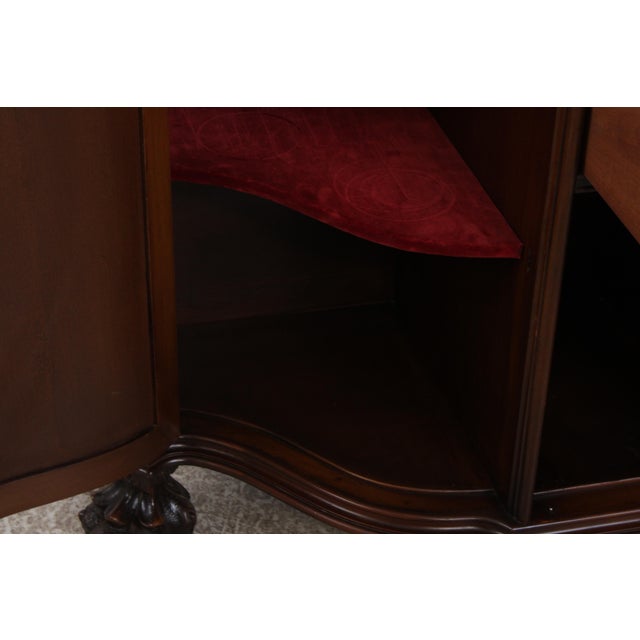 Stone Vintage Louis XV Style Carved Inlaid Commode Server W. Marble Top For Sale - Image 7 of 18