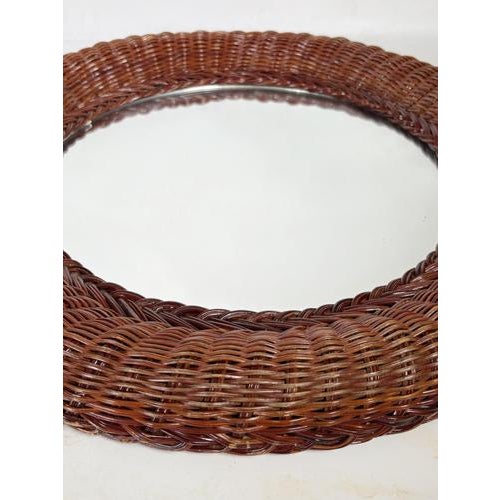 Wicker Mirror, France, 1970s For Sale - Image 4 of 9