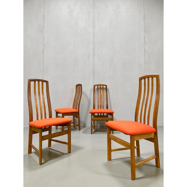 Modern 1960s Set of Four Teak Post Modern Dining Chairs For Sale - Image 3 of 5