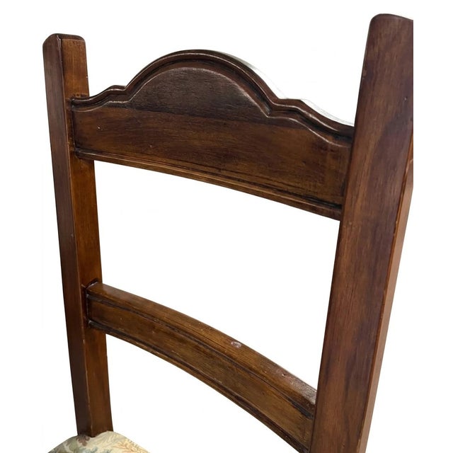 Mid 20th Century Mid 20th Century Set of 8 Italian Walnut Refettorio Chairs For Sale - Image 5 of 9
