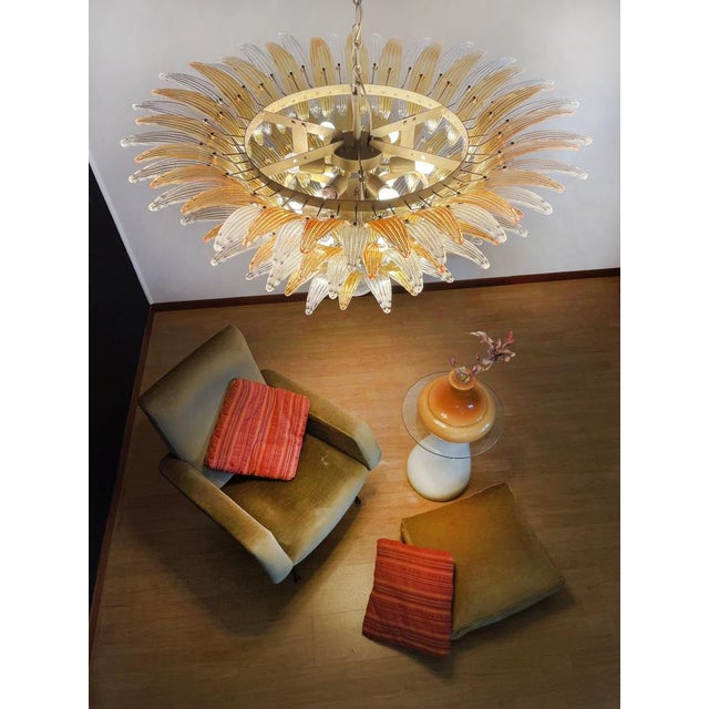 Palmette Ceiling Light with Clear and Amber Glasses, 1990 For Sale - Image 18 of 18