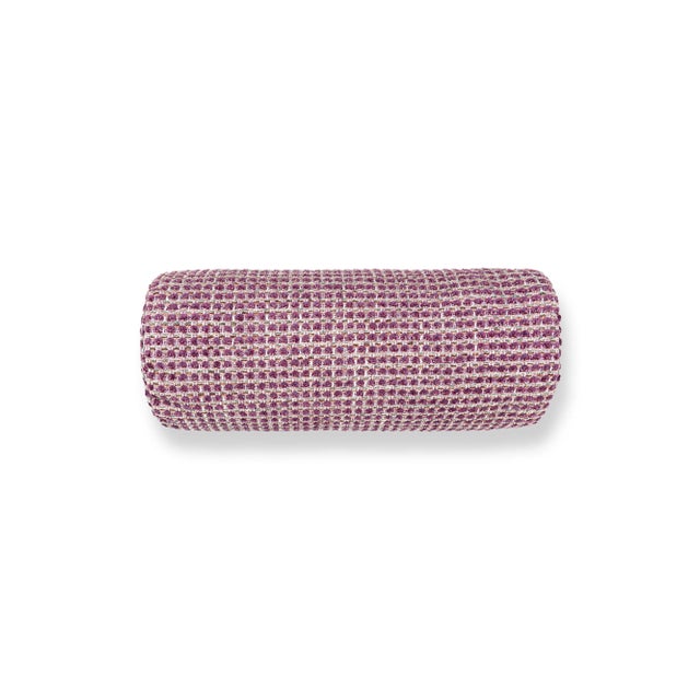 Contemporary The House Of Scalamandré Heatherton Bolster Pillow In Plum For Sale - Image 3 of 3