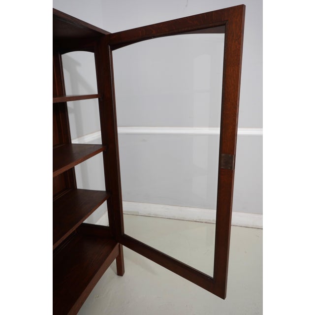 1900 - 1909 Stickley Mission Oak Arts & Crafts Antique Bookcase For Sale - Image 5 of 11