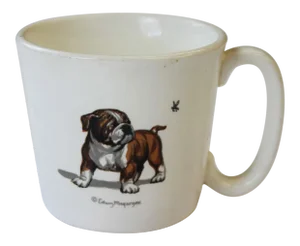 Edwin Megargee Signed Bulldog & Bumblebee Mug