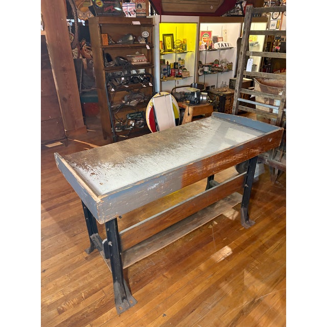 Vintage Industrial Steel-Based Workbench For Sale - Image 11 of 11