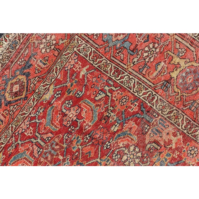 Persian Antique Malayer Rug With Colorful Geometric All-Over Design in Reds For Sale - Image 11 of 11
