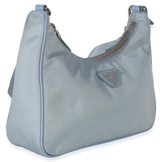 Contemporary Blue Nylon Saffiano Leather Re-Edition 2005 For Sale - Image 3 of 9