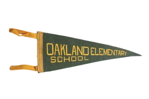 Vintage Oakland Elementary School Felt Flag Pennant