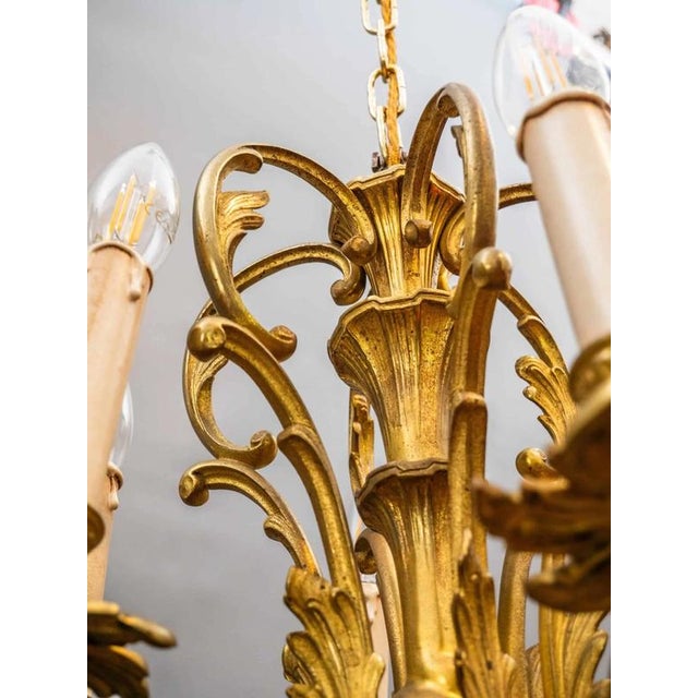 Large Bronze Chandelier from Maison Lucien Gau, Paris For Sale - Image 4 of 18