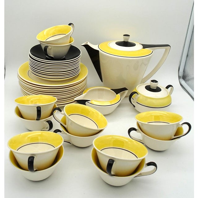 Art Deco Dutch Ineke Service Set by Edmond Bellefroid for Petrus Regout Maastricht Koninklijke Sphinx, 1933, Set of 39 For Sale - Image 10 of 18