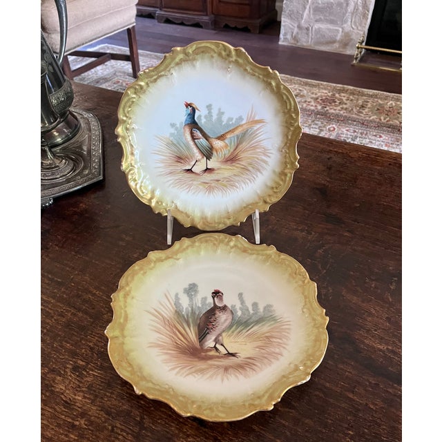 Antique French Limoges Game Bird Cabinet Plates - Coiffe & Cie, Pair For Sale In Dallas - Image 6 of 18