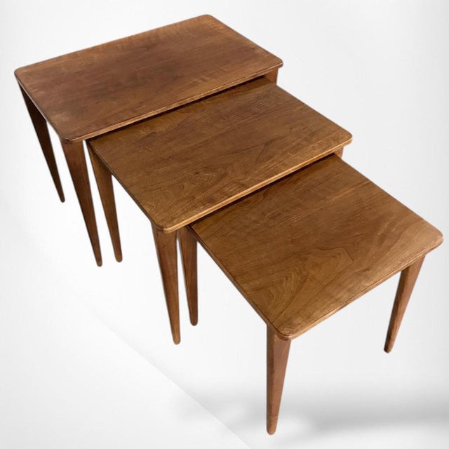 Nesting Tables in Oak and Walnut from Gordon Russell, Set of 3 For Sale - Image 6 of 8
