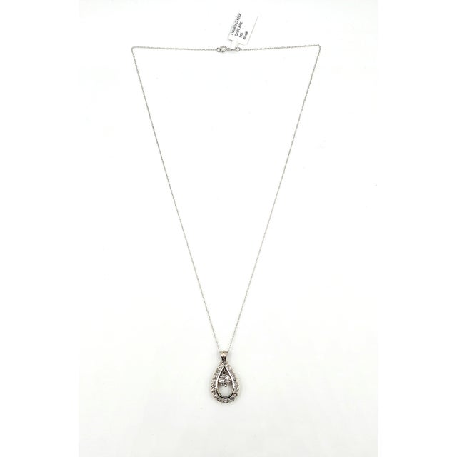 Silver 1.00 Ct Diamond Pendant For Sale - Image 8 of 8