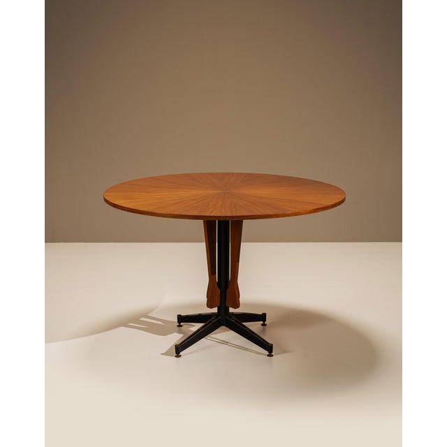 Round Dining Table in Teak Veneer by Carlo Ratti, Italy, 1950s For Sale - Image 12 of 12