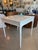 Paint Vintage Palm Beach White Newly Lacquered Faux Bamboo Fret Game Table Two Drawers For Sale - Image 7 of 11