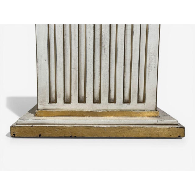 Pair Maison Jansen Painted and Eglomise Emerald Green Glass Top Console Tables For Sale In New York - Image 6 of 14