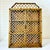 1970s Vintage Coastal Boho Chic Chippendale Wicker Split Bamboo Wall Mounted 3-Shelf Cabinet For Sale - Image 6 of 12