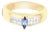 Diamond & Marquise Sapphire Ring .40cttw 14K Yellow Gold, Size 6.25 For Sale
