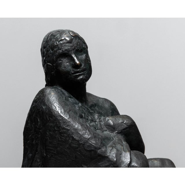 Swedish Brass Statue of a Sitting Woman by Thure Thörn, 1960s For Sale - Image 9 of 10