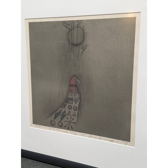 White Kumihiro Amano Morning Wood 1977 Woodblock Print, Signed For Sale - Image 8 of 12