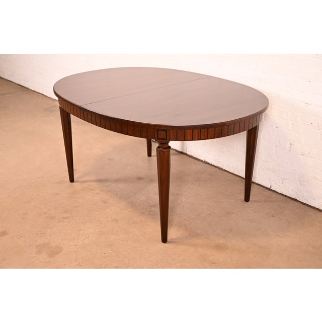 Henredon French Regency Louis XVI Mahogany Extension Dining Table, Newly Refinished For Sale - Image 10 of 18