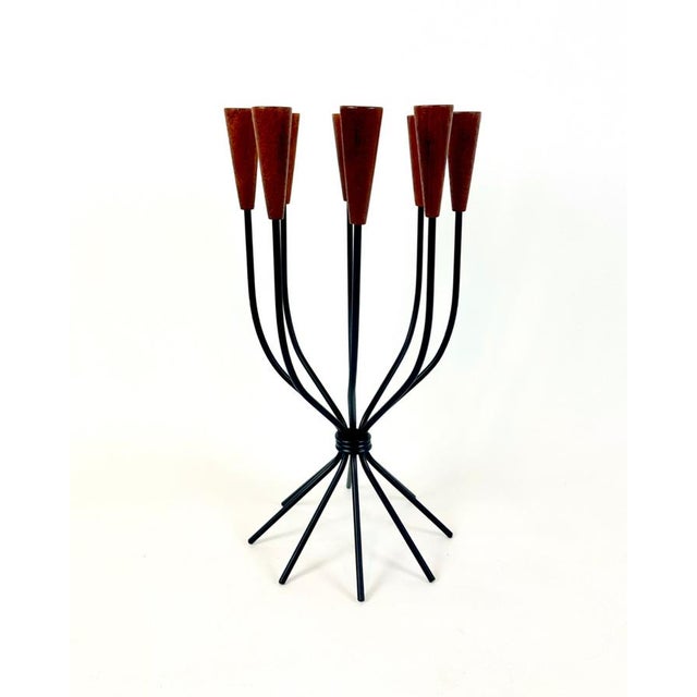 Mid-Century Modern Danish Teak and String Candleholder from Lüthje, 1960s For Sale - Image 3 of 9