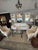 Animal Skin Large Vanguard White Leather & Navy Blue Trimmed Sofa For Sale - Image 7 of 11