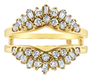 One Carat Baguette Cluster Ring Enhancer, Size 7