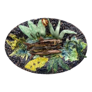 19th Century Majolica Palissy Fishs Platter Thomas Sergent