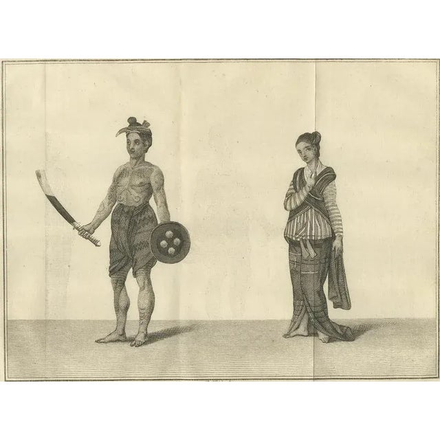 Tattooed Burmese Farmer and His Wife, 1800, Paper For Sale - Image 9 of 10