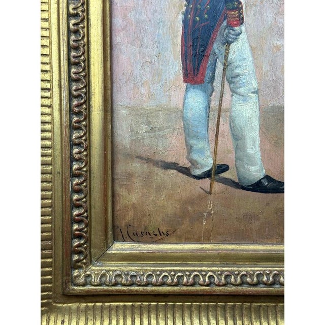 Josep Cusachs, Guardia Civil Gala, 1888, Oil on Board, Paint & Wood For Sale - Image 9 of 12