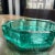 Mid-Century Modern Blenko Green Glass Ashtray – Mid Century Modern Ice Block Textured Geometric Cigar Ashtray For Sale - Image 3 of 7
