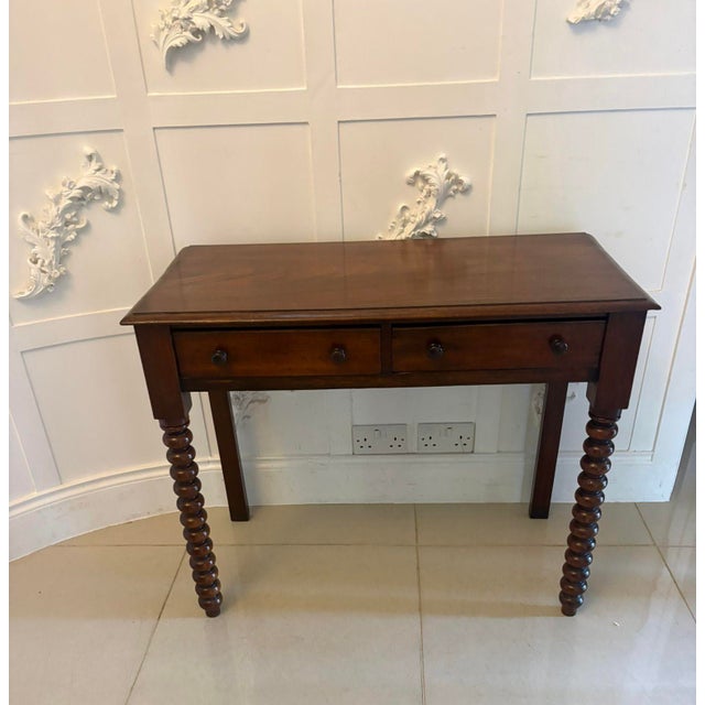 Antique Georgian Mahogany Side Table with Barley Twist Legs, 1830 For Sale - Image 13 of 13
