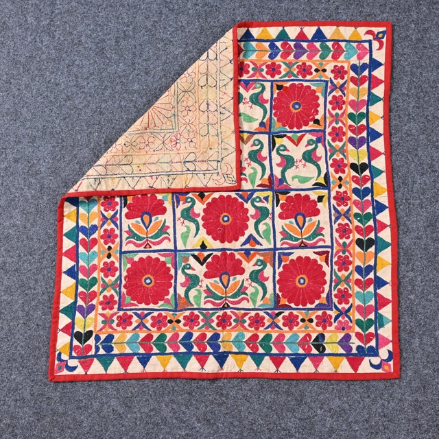 Vintage Embroidered and Mirror Work Wall Hanging Tapestry Chairish