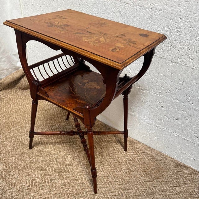 Victorian Aesthetic Marquetry Side Table, 1880 For Sale - Image 14 of 18