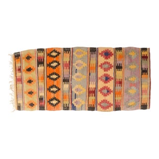 Mid 20th Century Handmade Wool Runner for Entryway or Gallery For Sale