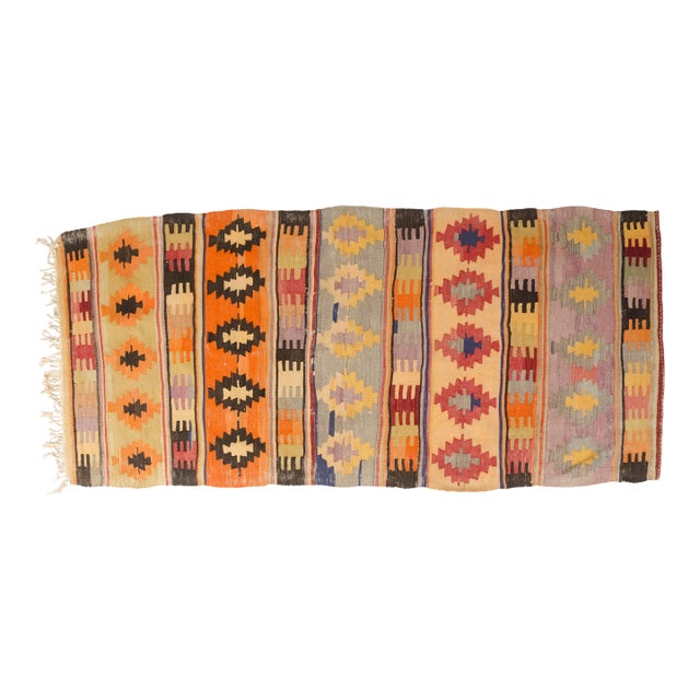 Mid 20th Century Handmade Wool Runner for Entryway or Gallery For Sale