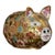 Gilt Cloisonne Pig Figurine, Hand Wire Inlaid Colorful Floral Motif, Chinoiserie Table Decor For Sale