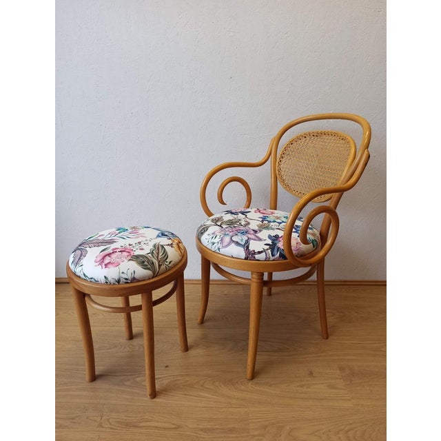 Set of Wooden Chair and Stool, 1950 For Sale - Image 13 of 18