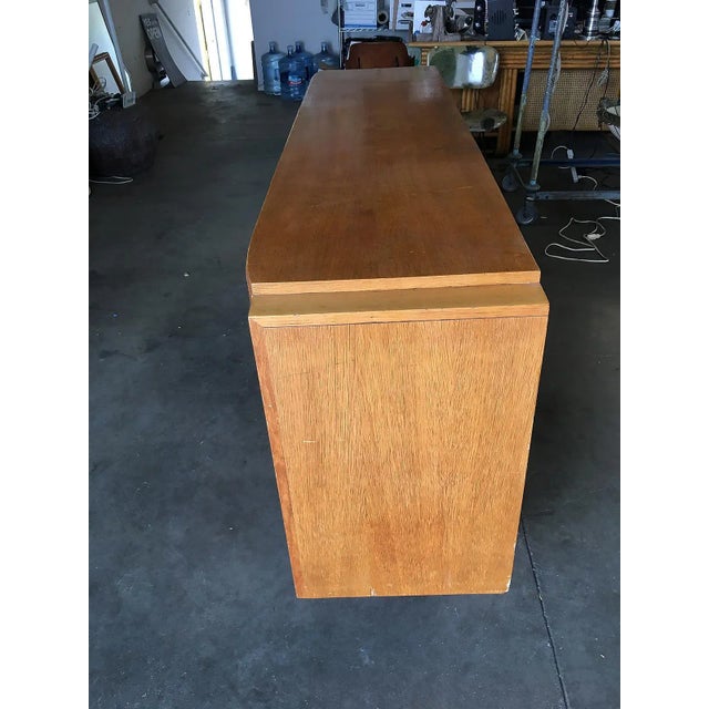 James Mont Style Sideboard W/ Carved Art Sculpture For Sale - Image 10 of 11