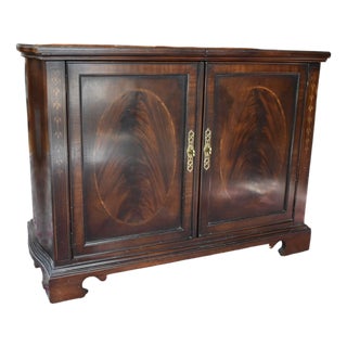 Heritage Furniture Mahogany Slide Top Mobile Server or Bar Cart For Sale