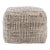 Outdoor Woven Caramel & Ivory Pouf Stool For Sale