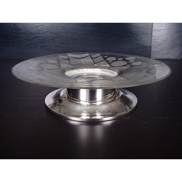 Art Deco Silver Plated Plate, 1930s For Sale - Image 6 of 9