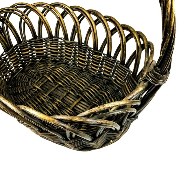 1980s Vintage Extra Large French Fruit Flower Basket For Sale - Image 5 of 13