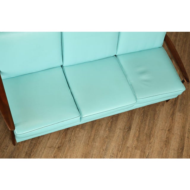 Mid Century Modern Oak Three-Seat Sofa For Sale - Image 11 of 18