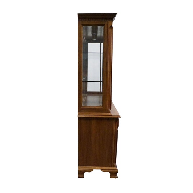 Keller Furniture Solid Cherry Traditional Style 56" Buffet W. Lighted Display China Cabinet For Sale - Image 12 of 15