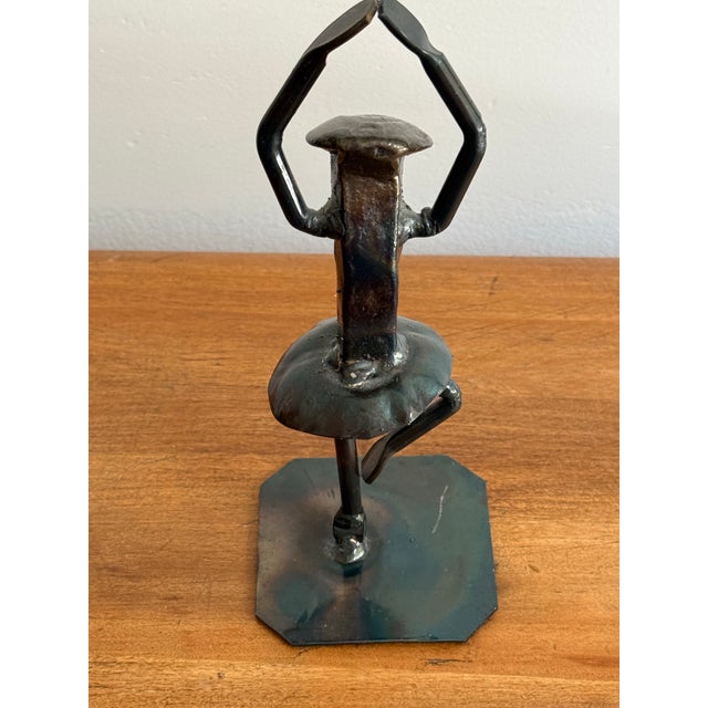 Late 20th Century Industrial Design Brutalist Metal Ballerina Sculpture of Railroad Spike For Sale - Image 9 of 11