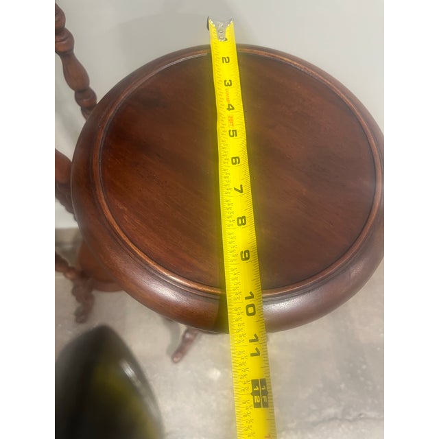 Victorian Vintage Victorian Style Mahogany Barley Twist Legs Plant Stands, a Pair For Sale - Image 3 of 6